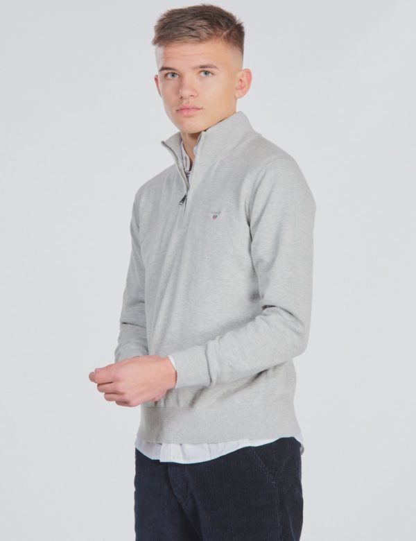 Gant Tb. Lt Wt Cotton Half Zip Neule Harmaa