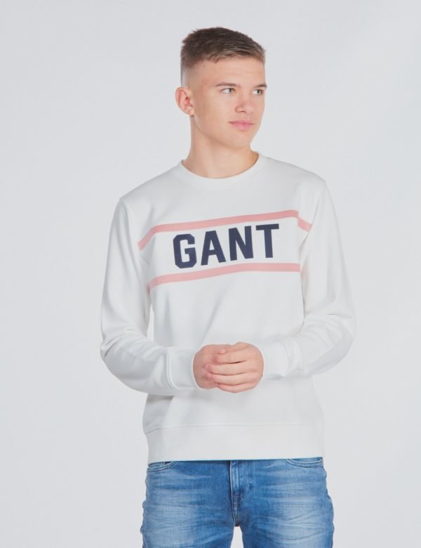 Gant Three Colors C Neck Sweat Neule Valkoinen