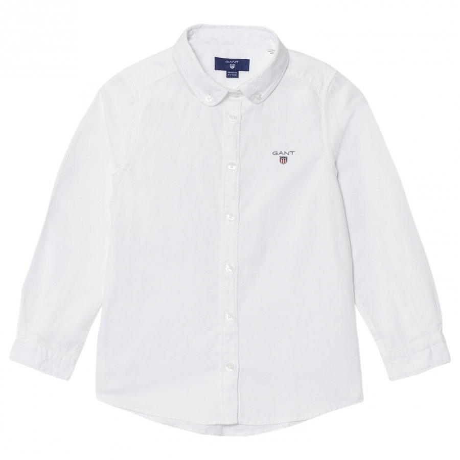 Gant White And Navy Spot Oxford Shirt Kauluspaita