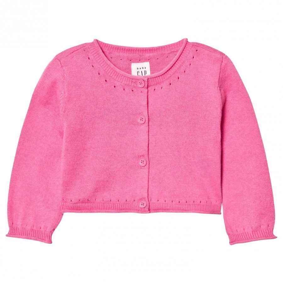 Gap Button Crew Cardigan Pixie Dust Pink Neuletakki