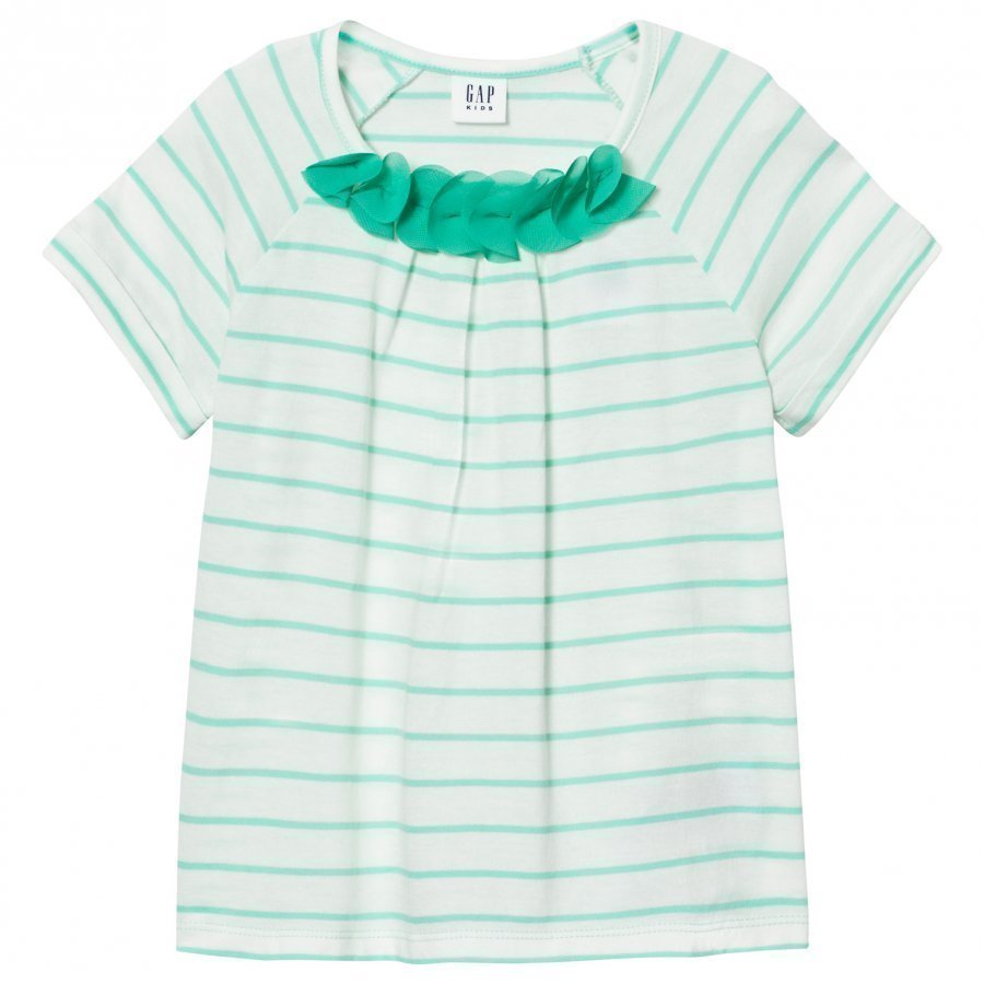 Gap Chiffon Applique Stripe Tee Aqua Tide T-Paita