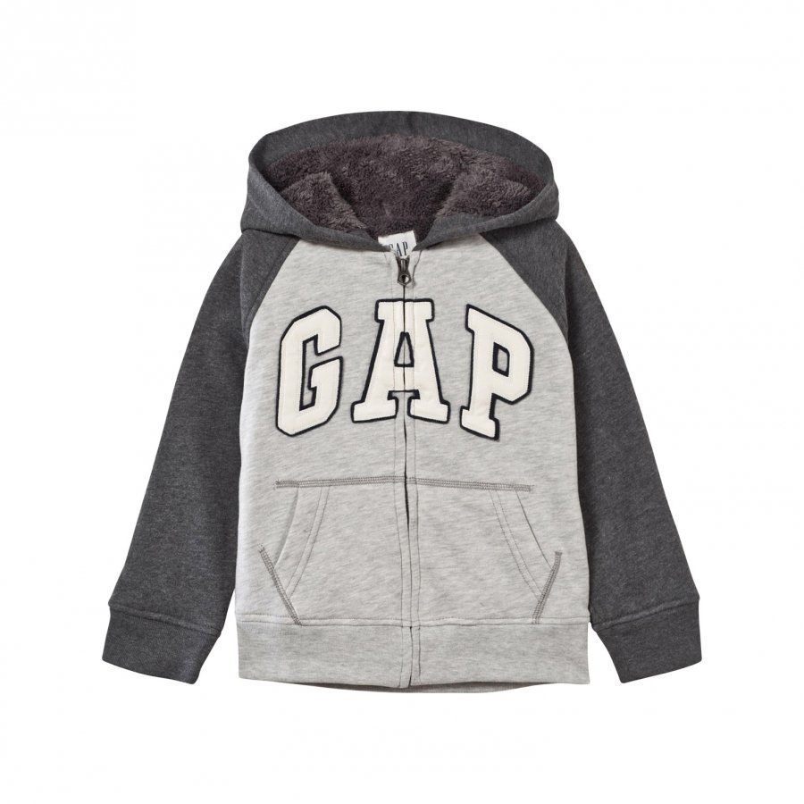 Gap Cozy Logo Zip Hoodie Grey Huppari