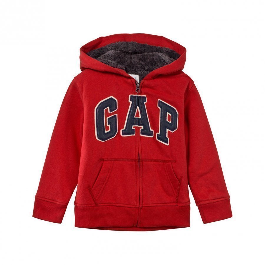 Gap Cozy Logo Zip Hoodie Modern Red Huppari