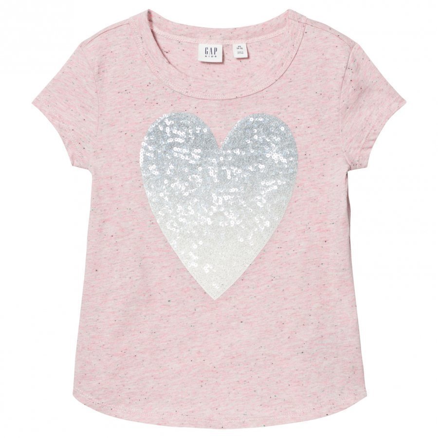 Gap Embellished Graphic Short Sleeve Tee Pink Heather T-Paita