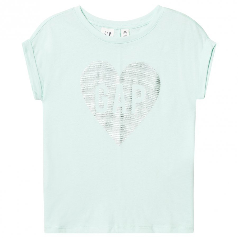 Gap Embellished Logo Tee Aqua T-Paita