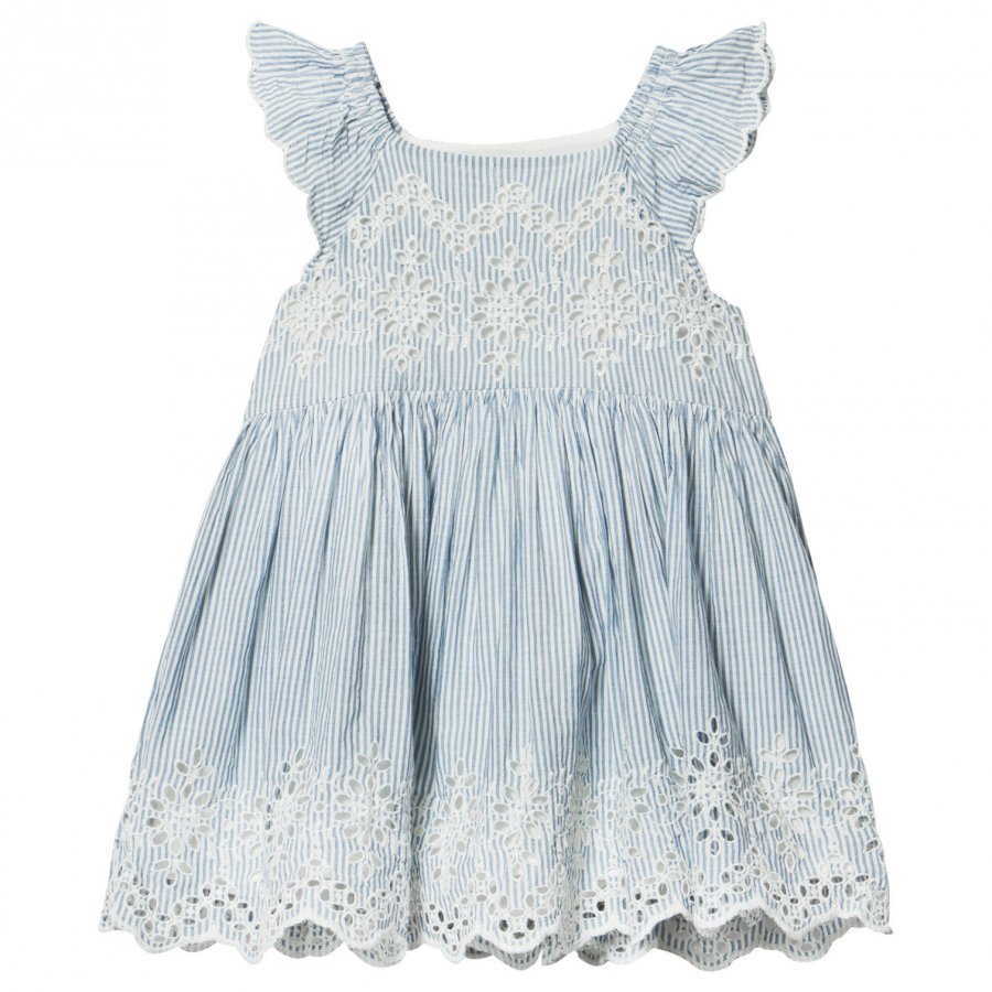 Gap Eyelet Flutter Dress Mascot Blue Mekko