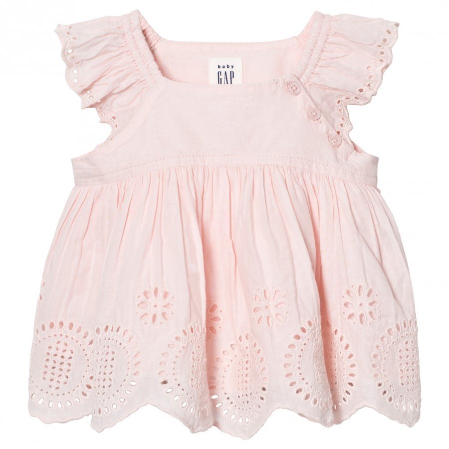 Gap Eyelet Flutter Top Pink Cameo Mekko