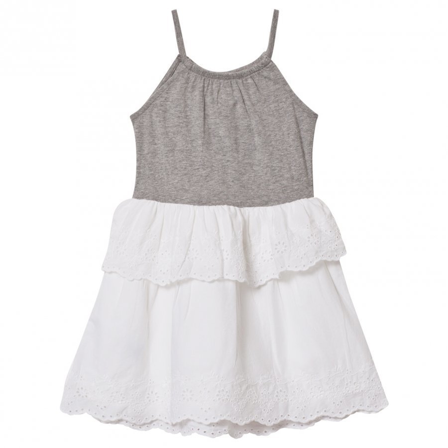 Gap Eyelet Spaghetti Peplum Dress Grey Heather Pusero