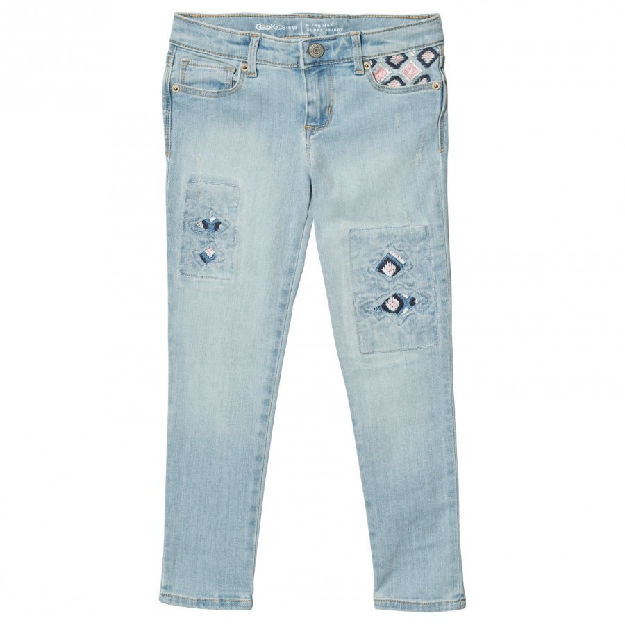 Gap High Stretch Embroidery Super Skinny Jeans Light Denim Pusero