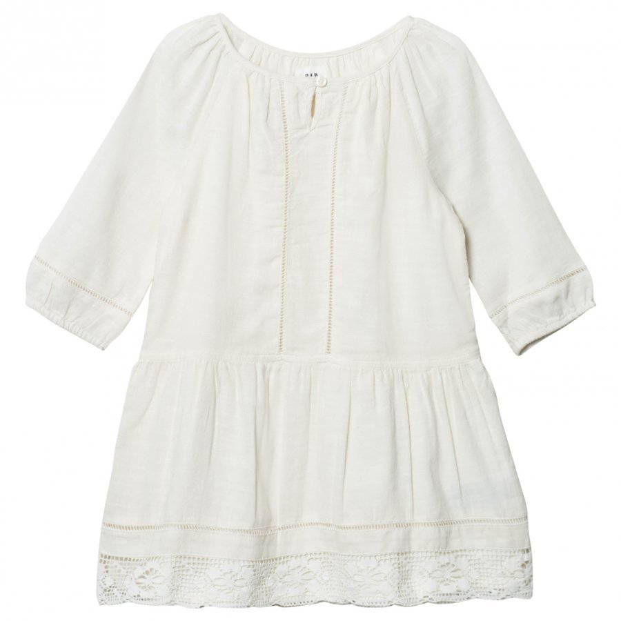 Gap Lace Hem Dress Ivory Frost Mekko