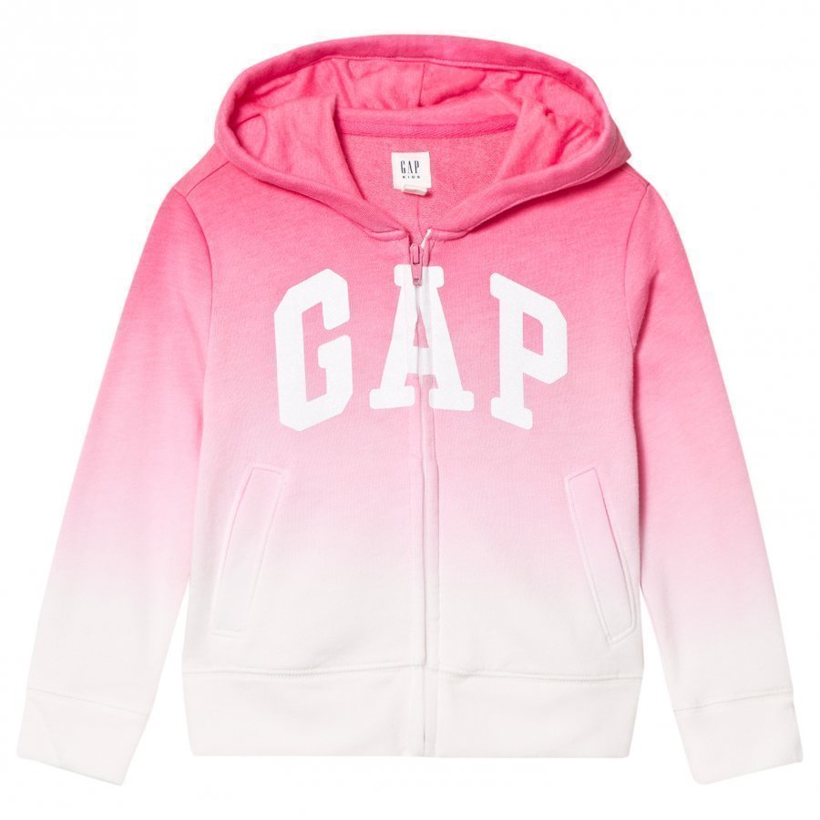 Gap Logo Dip-Dye Zip Hoodie Pink T-Paita