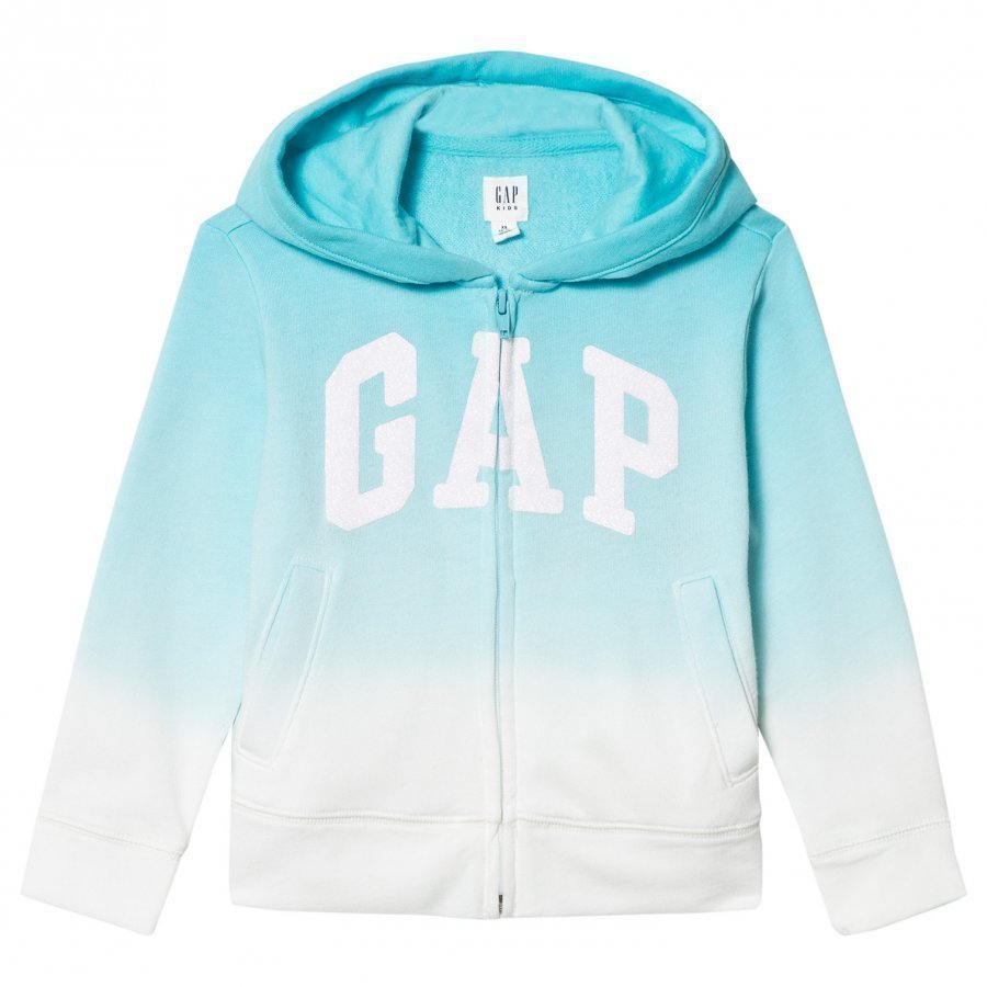 Gap Logo Dip-Dye Zip Hoodie Turquoise T-Paita