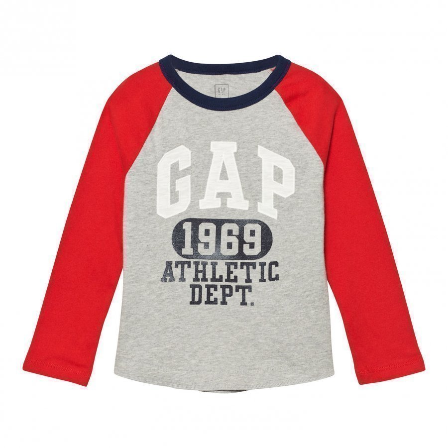 Gap Logo Graphic Baseball Tee Grey Pitkähihainen T-Paita