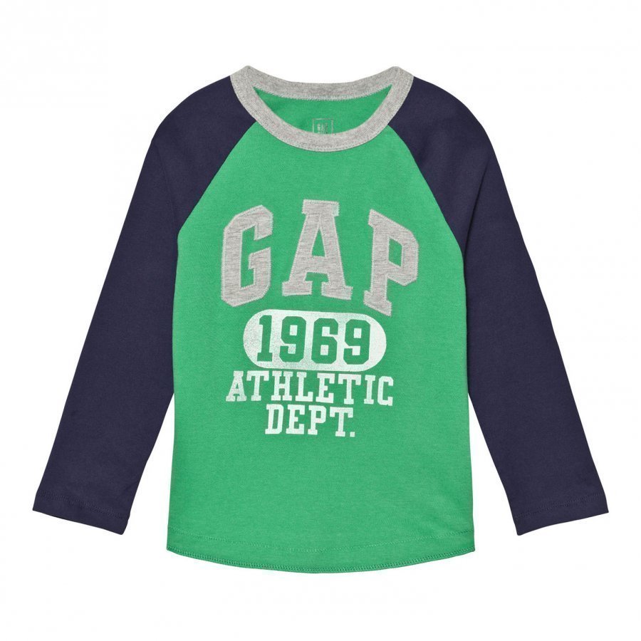 Gap Logo Graphic Baseball Tee Parrot Green Pitkähihainen T-Paita