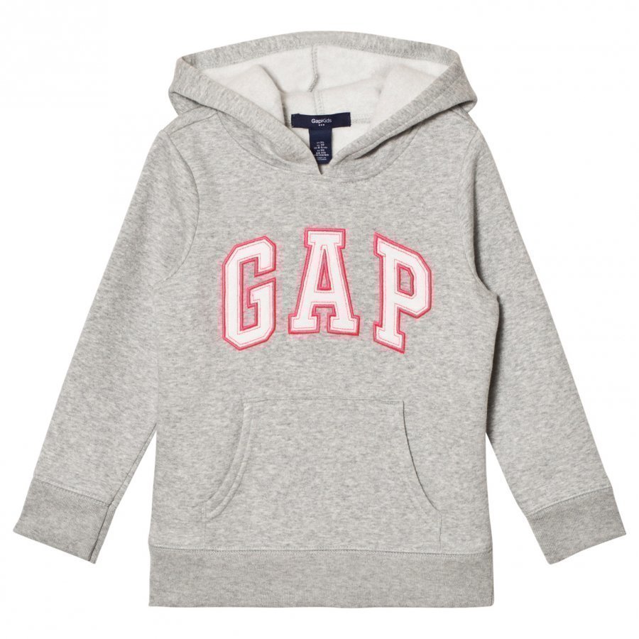 Gap Logo Hood Heather Grey Huppari