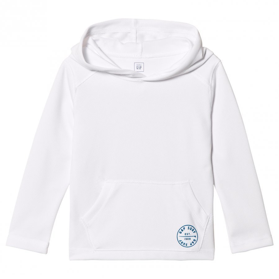 Gap Logo Pocket Hoodie Rashguard In White Huppari