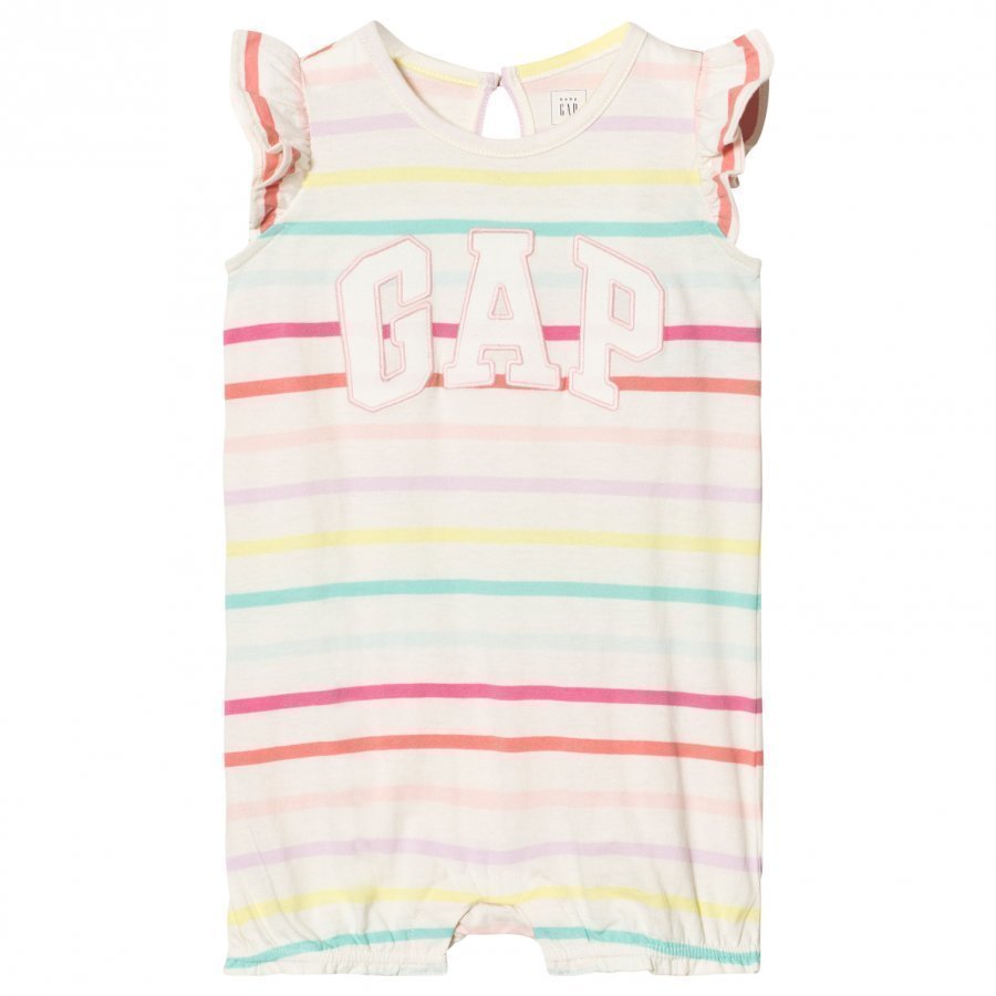 Gap Logo Stripe Flutter Short One-Piece Multi Stripe Romper Puku