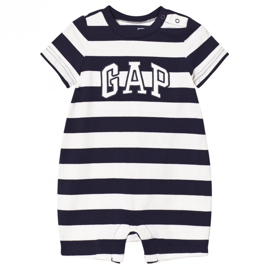 Gap Logo Stripe Shorty One-Piece Dark Night Romper Puku