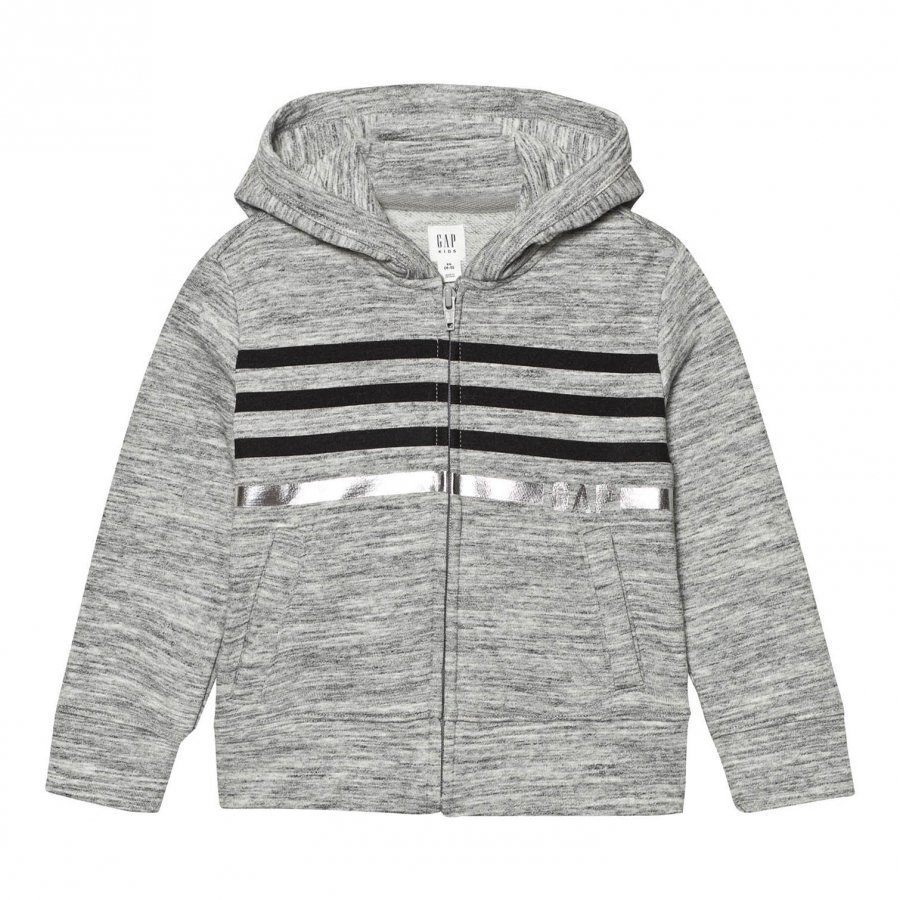 Gap Logo Terry Zip Hoodie New Heather Grey Huppari