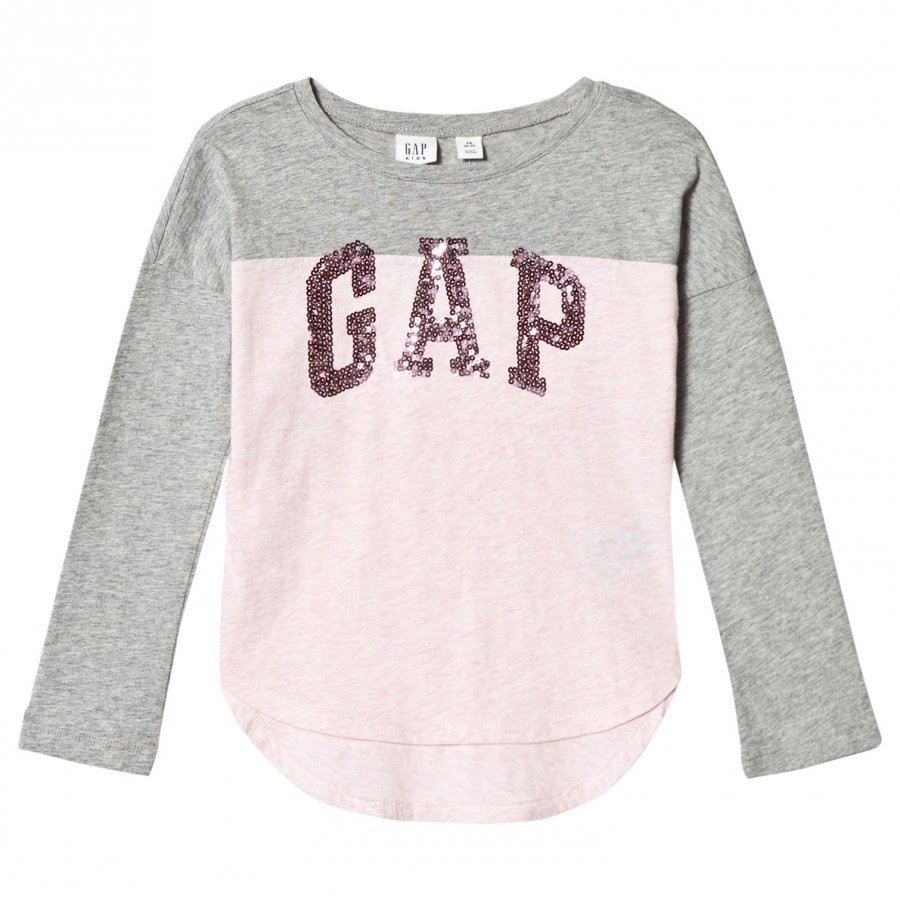 Gap Ls Arch Gr Tee Light Heather Grey B10 T-Paita