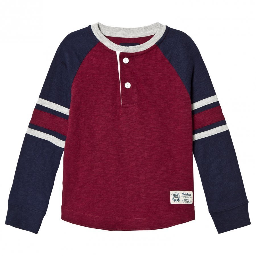 Gap Ls Henley Red Delicious Pitkähihainen T-Paita