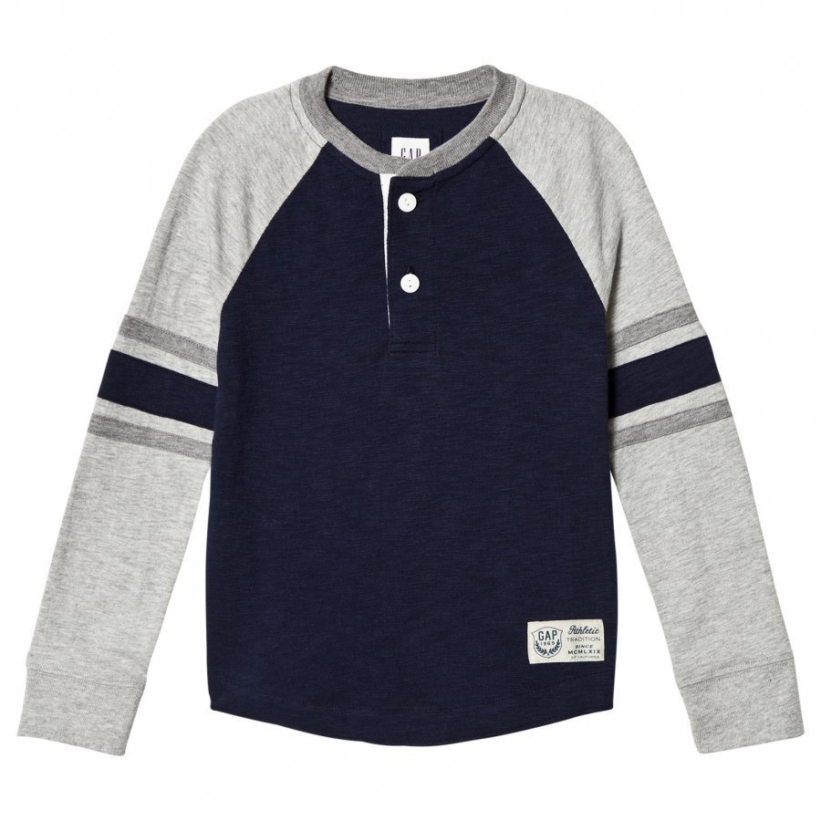 Gap Ls Henley True Indigo 340 Pitkähihainen T-Paita