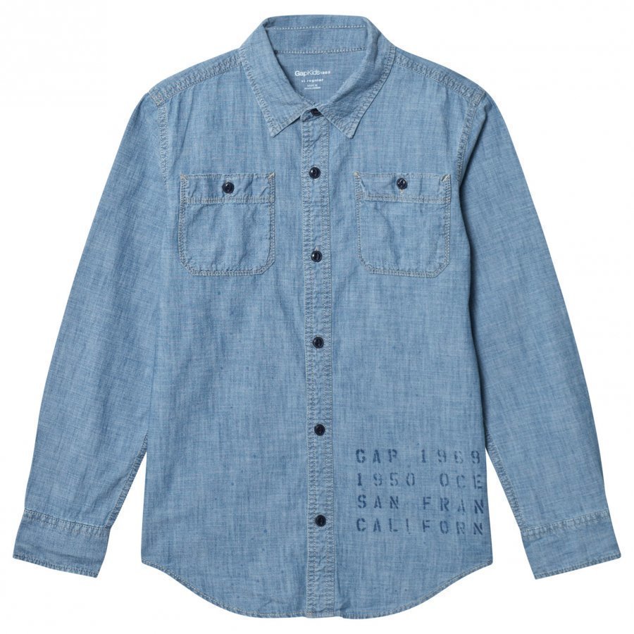 Gap Paint Splatter Chambray Shirt Kauluspaita