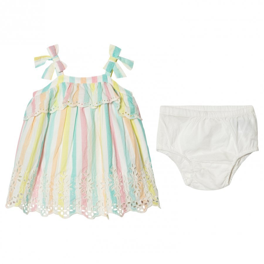 Gap Pastel Stripe Eyelet Bow Dress Mekko