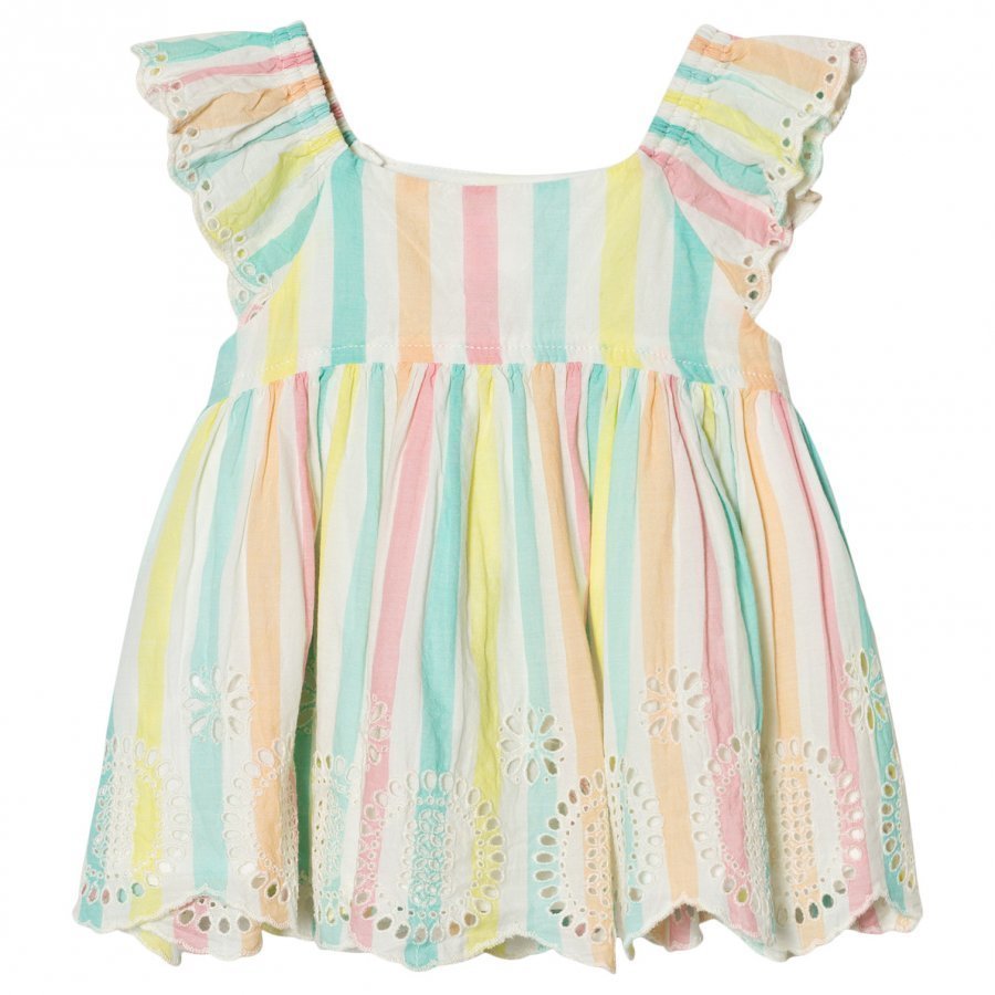 Gap Pastel Stripe Eyelet Flutter Top Mekko