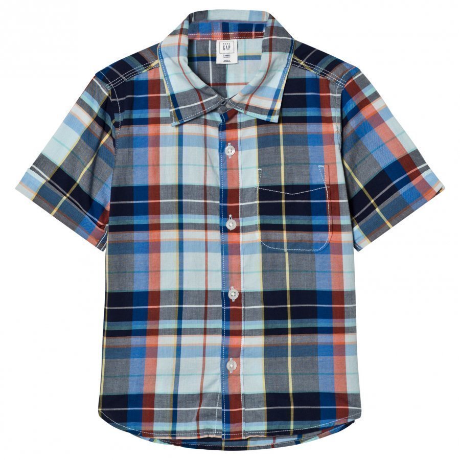 Gap Plaid Short Sleeve Pocket Shirt Kauluspaita