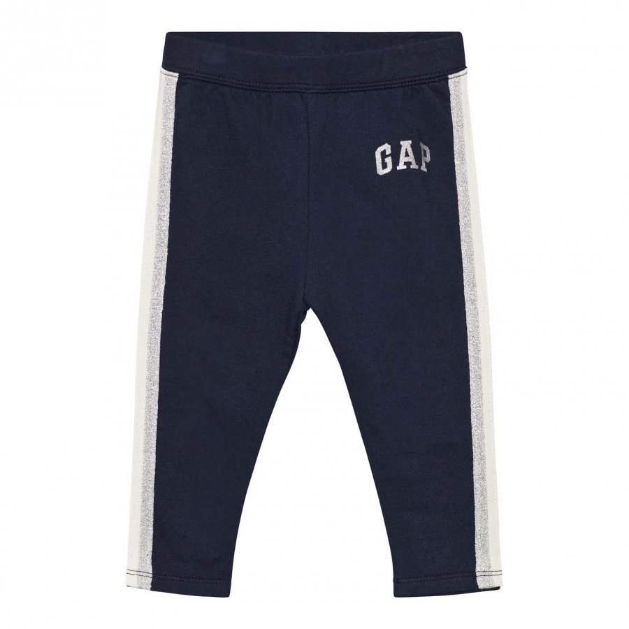 Gap Shimmer Logo Soft Terry Leggings Blue Galaxy Legginsit