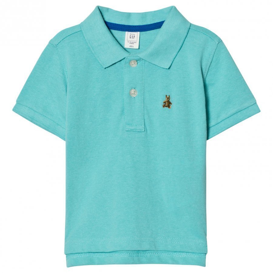 Gap Short Sleeve Pique Polo In Fair Aqua Pikeepaita