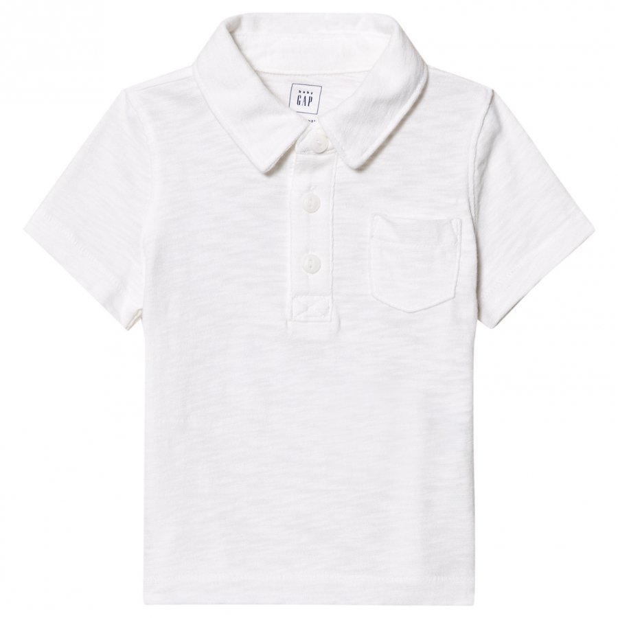 Gap Short Sleeve Slub Polo White Pikeepaita