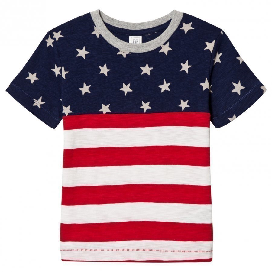 Gap Stars And Stripes Slub Tee Elysian Blue T-Paita