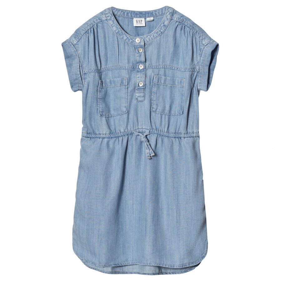 Gap Tencel Short Sleeve Shirtdress Denim Kauluspaita