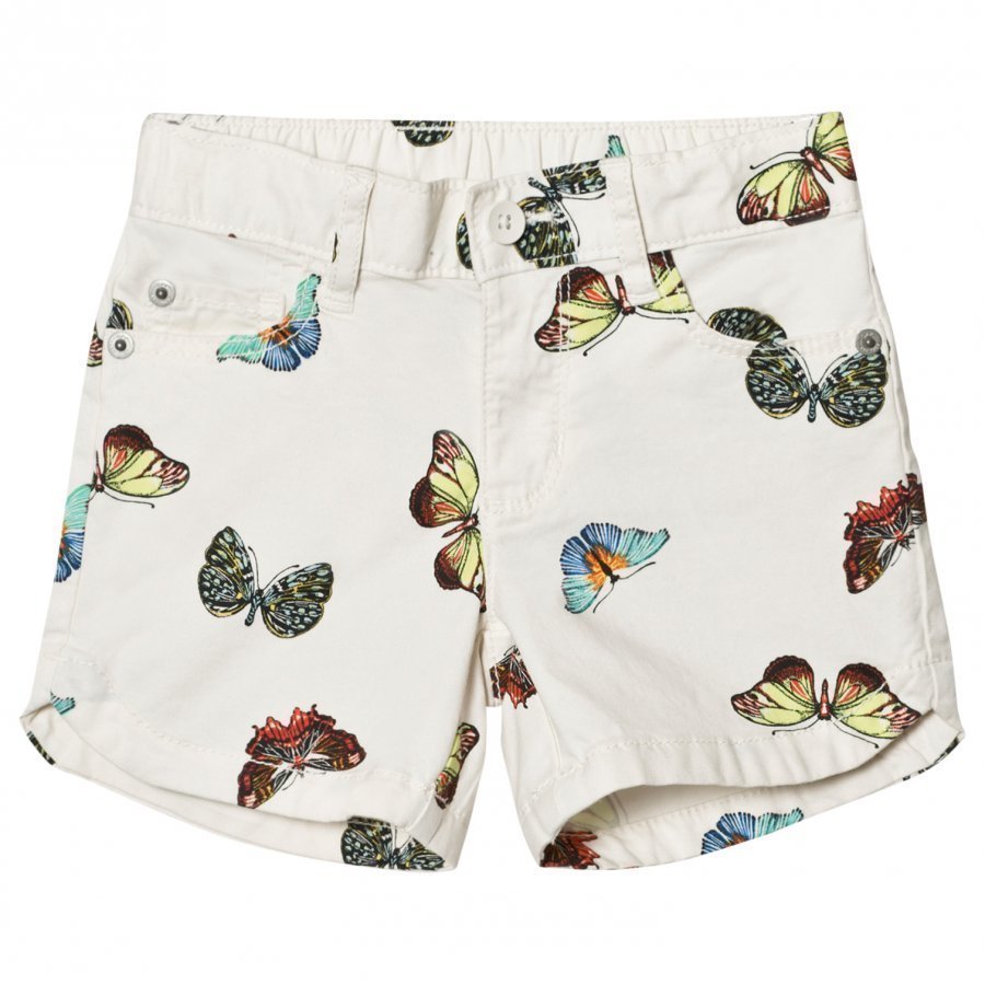 Gap Twill Midi Shorts White With Butterfly Juhlashortsit