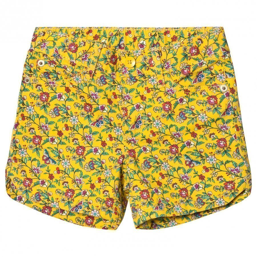 Gap Twill Midi Shorts Yellow Floral Juhlashortsit