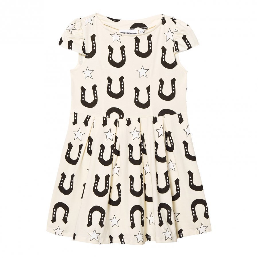 Gardner And The Gang Swirl Dress Stars And Unicorns Cream White Mekko