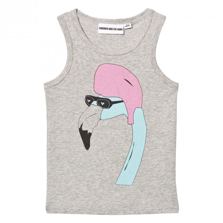 Gardner And The Gang Tanktop Helmut Flamingo All Over Print Heather Grey Liivi