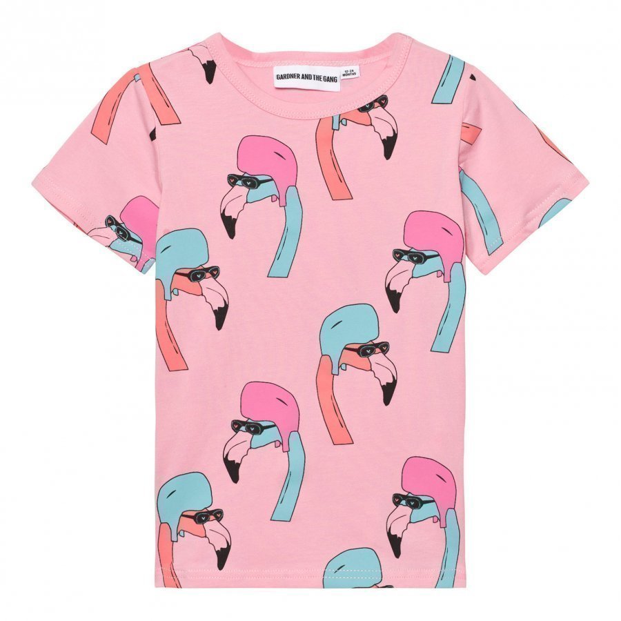 Gardner And The Gang The Cool Tee Helmut Flamingo Candy Pink T-Paita
