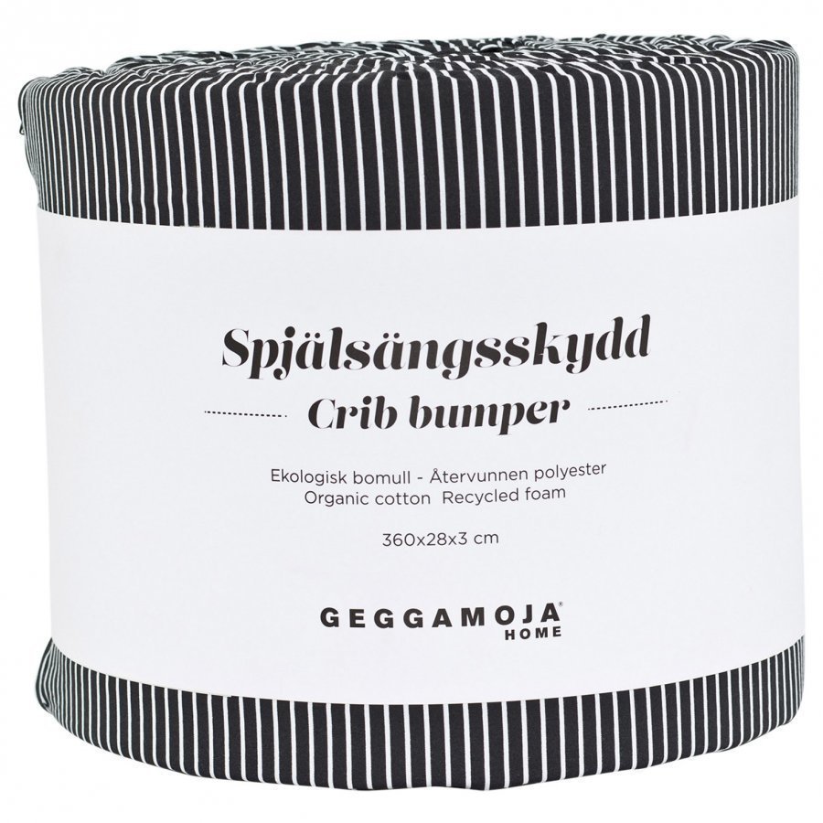 Geggamoja Crib Bumper Classic Black/White Pinnasängyn Suoja