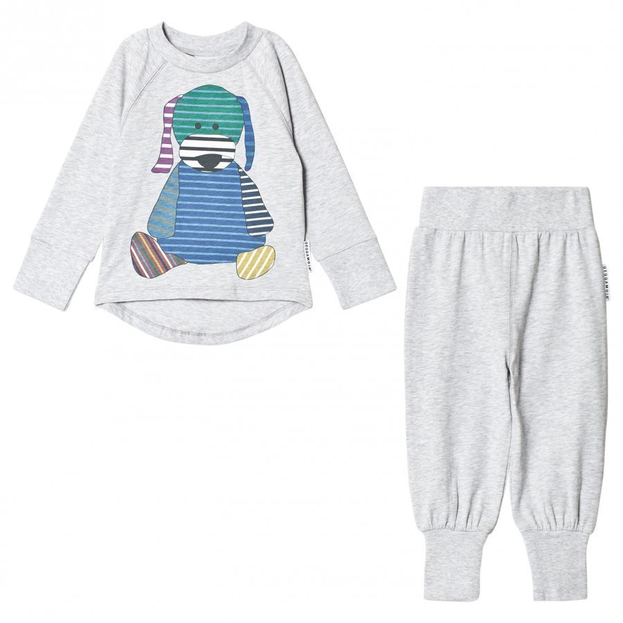 Geggamoja Doddi 2-Pcs Pyjamas L.Grey Mel Yöpuku