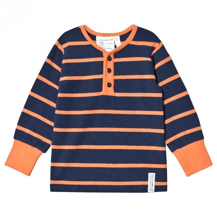 Geggamoja Grandpa Sweater Marine/Orange Pitkähihainen T-Paita