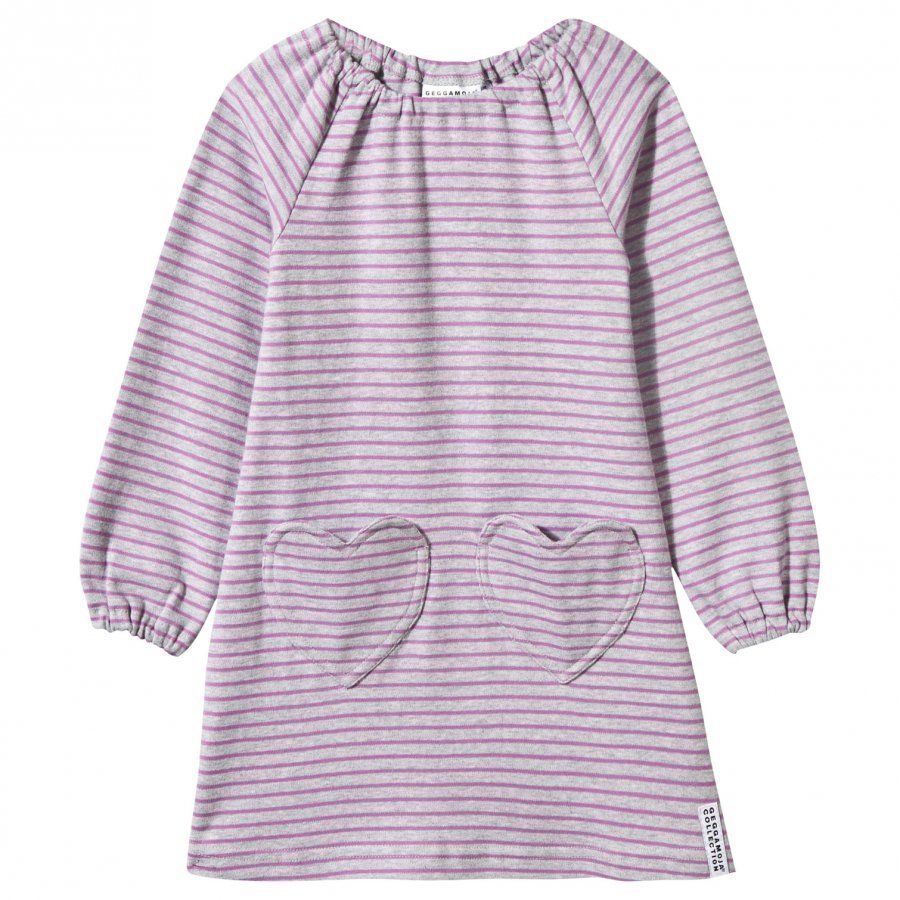 Geggamoja Singoalla Dress Light Grey Mel/Lilac Mekko