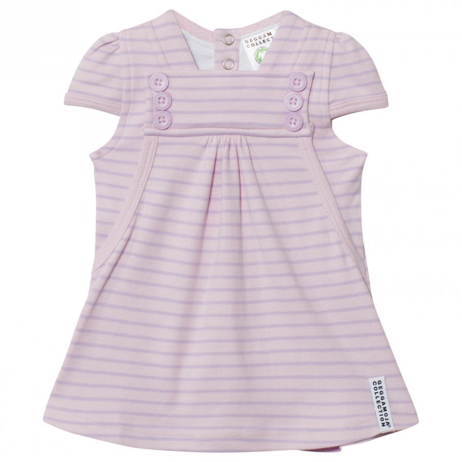 Geggamoja Summer Button Dress Soft Pink Lilac Mekko