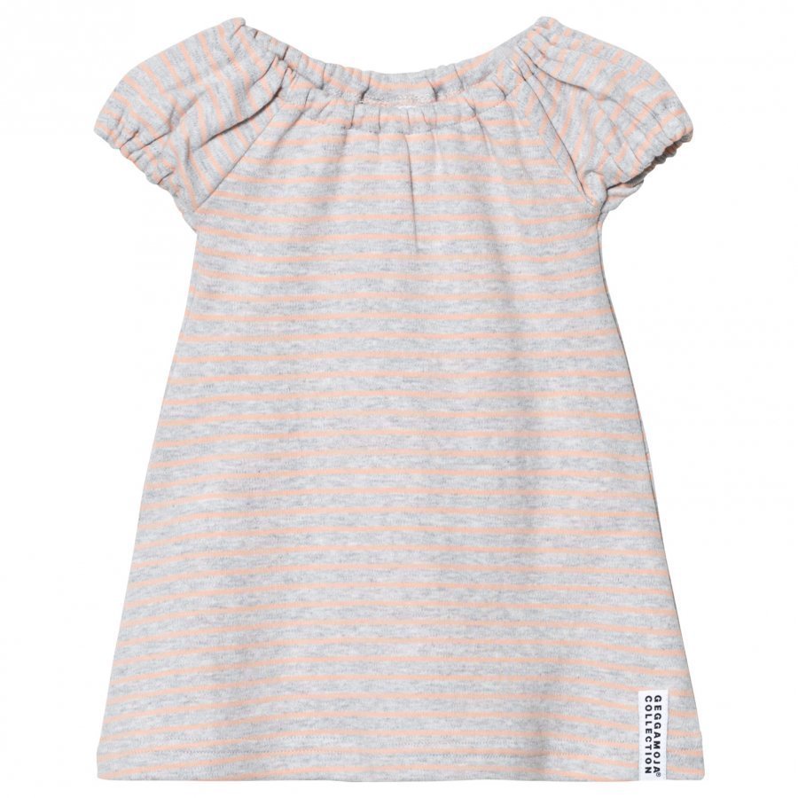 Geggamoja Summer Singoalla Dress Light Grey Melange/Peach Mekko