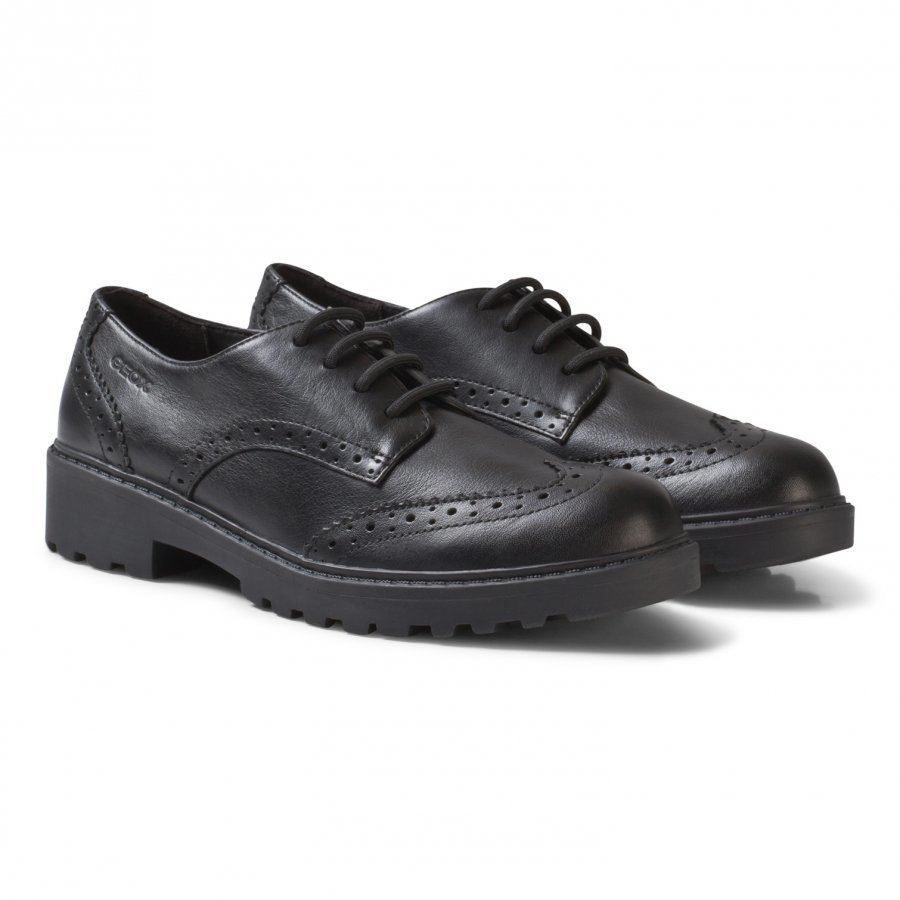 Geox Black Casey Leather Brogues Brogue Kengät