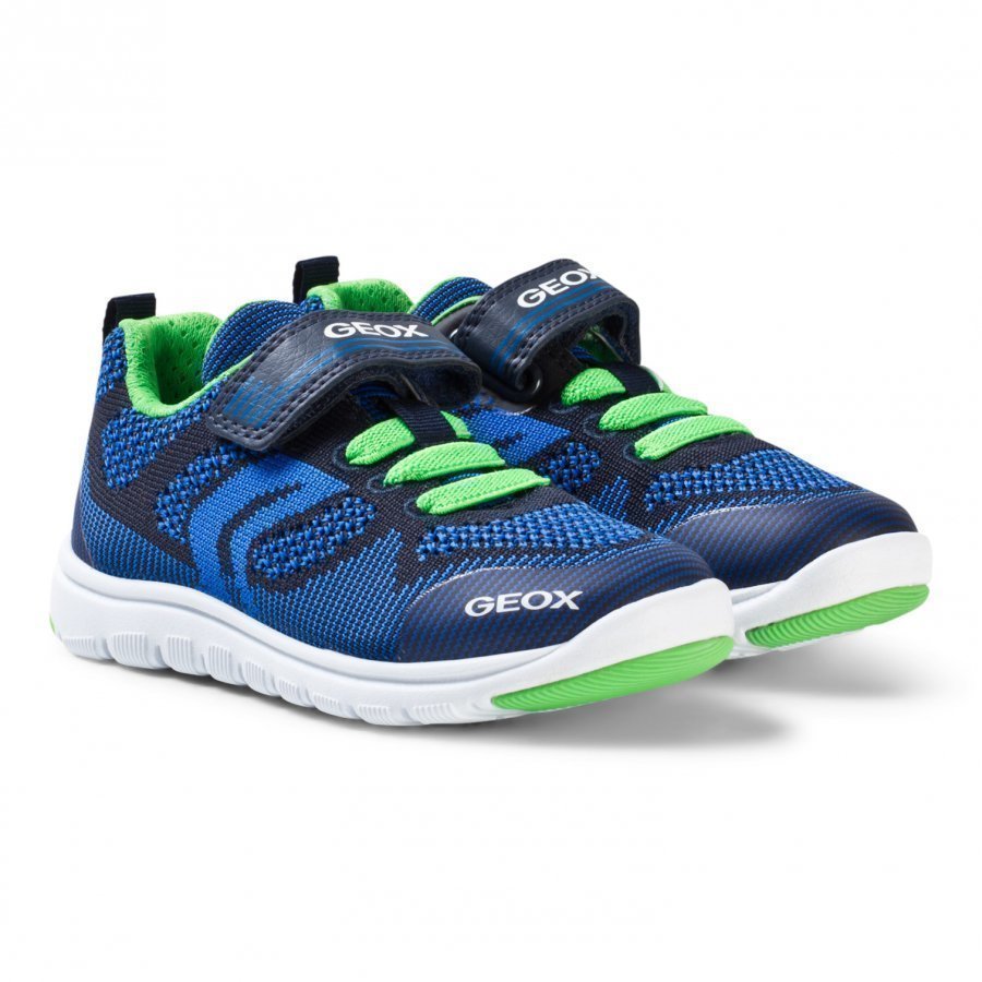 Geox Navy And Blue Xunday Knit Velcro Trainers Lenkkarit