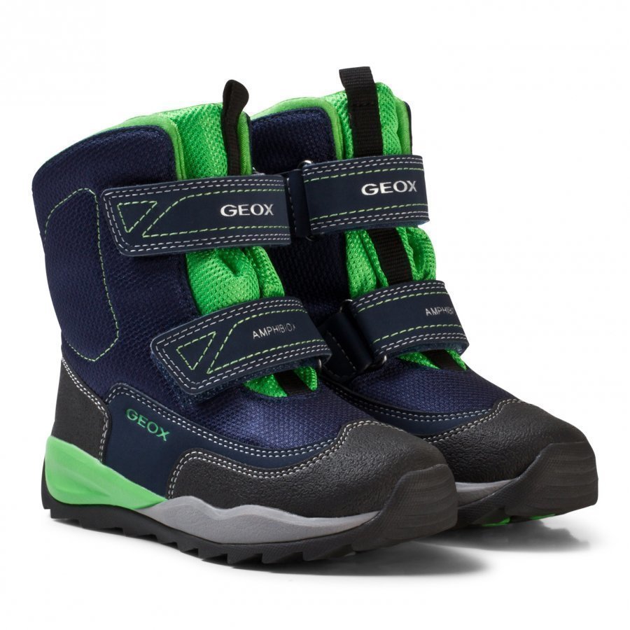 Geox Navy And Lime Branded High Orizont Snow Boots Talvisaappaat