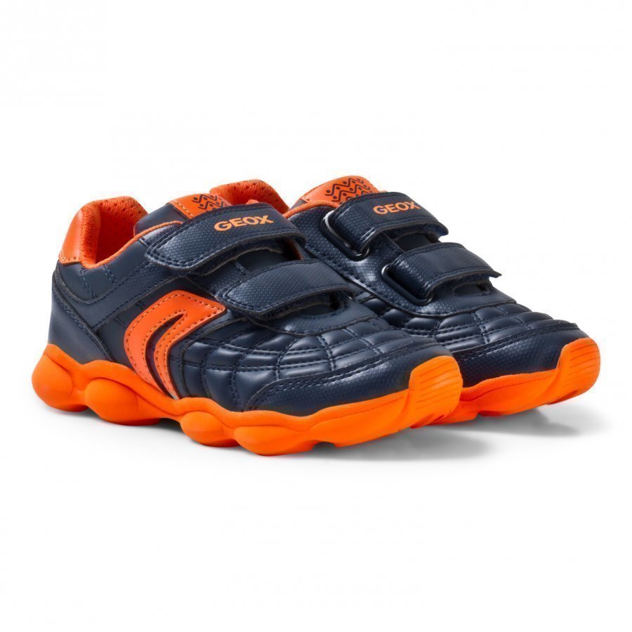 Geox Navy And Orange Junior Munfrey Velcro Trainers Lenkkarit